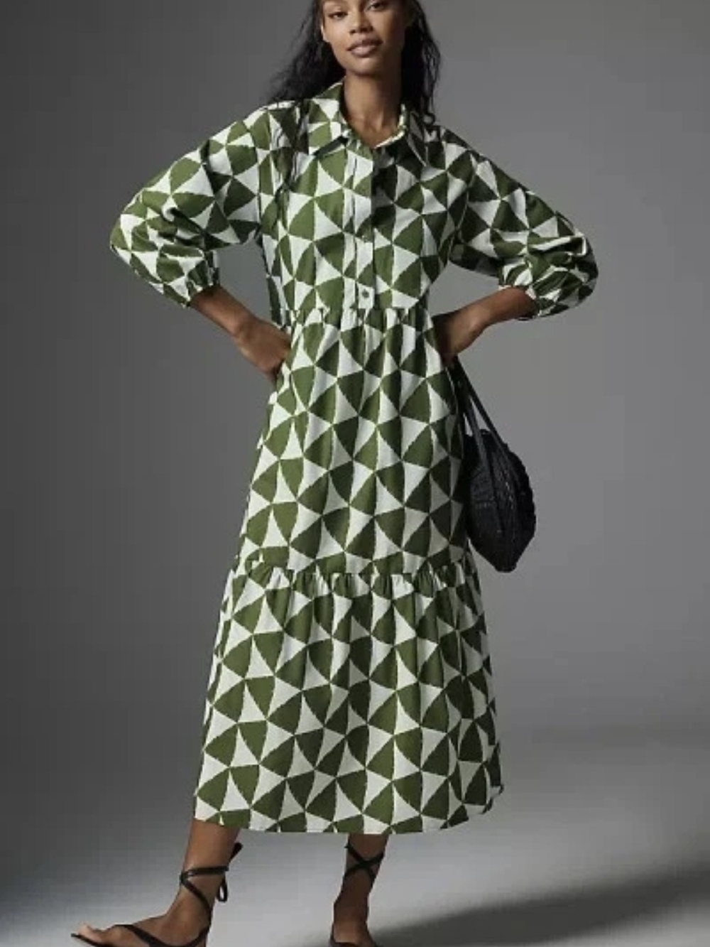 Bettina Tiered Shirt Dress by Maeve from Anthropologie Size Medium